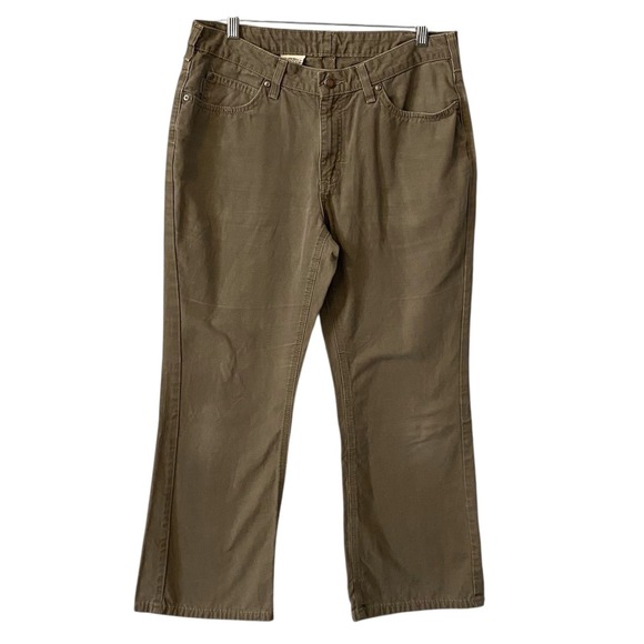 Carhartt Pants - Carhartt Workwear Pants Tan Canvas Straight Leg‎ Utility Women's Size 12x28